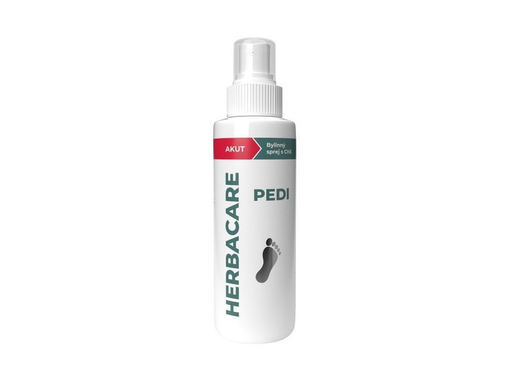 HERBACARE PEDI AKUT Spray med klorhexidin (0,12%) för hygienisk vård av fötter och naglar med inflammation 240 ml