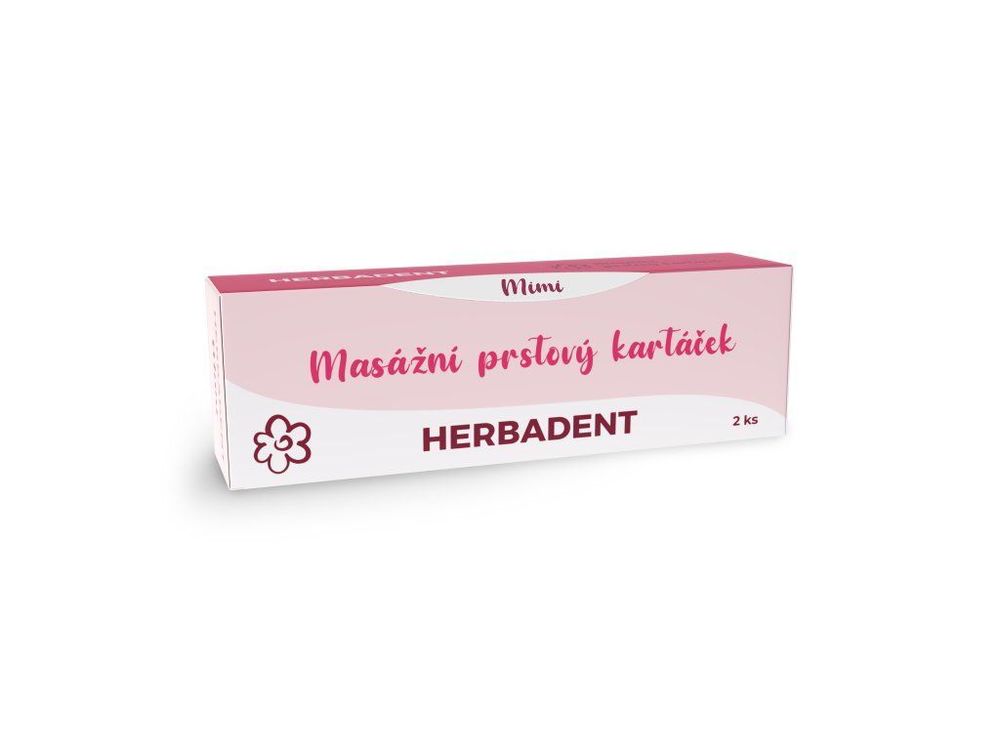 HERBADENT MIMI massagefingerborste i förpackning om 2 st