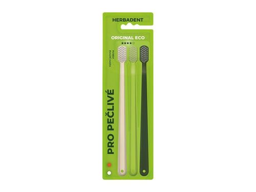 HERBADENT ORIGINAL **** mycket mjuka borst - blandade färger - Blister Triplepack